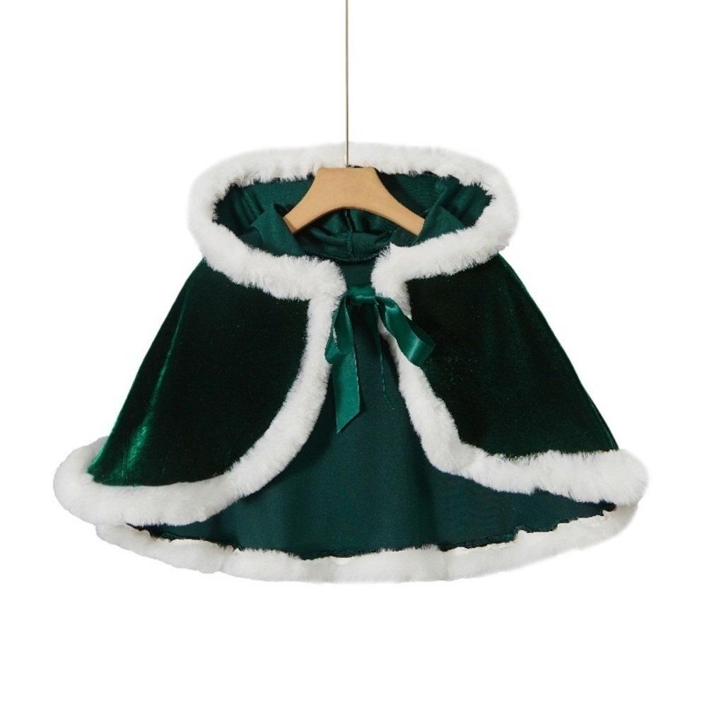 Thick Christmas Hooded Cloak Polyester Xmas Cape Soft Women Ponchos Autumn Winter