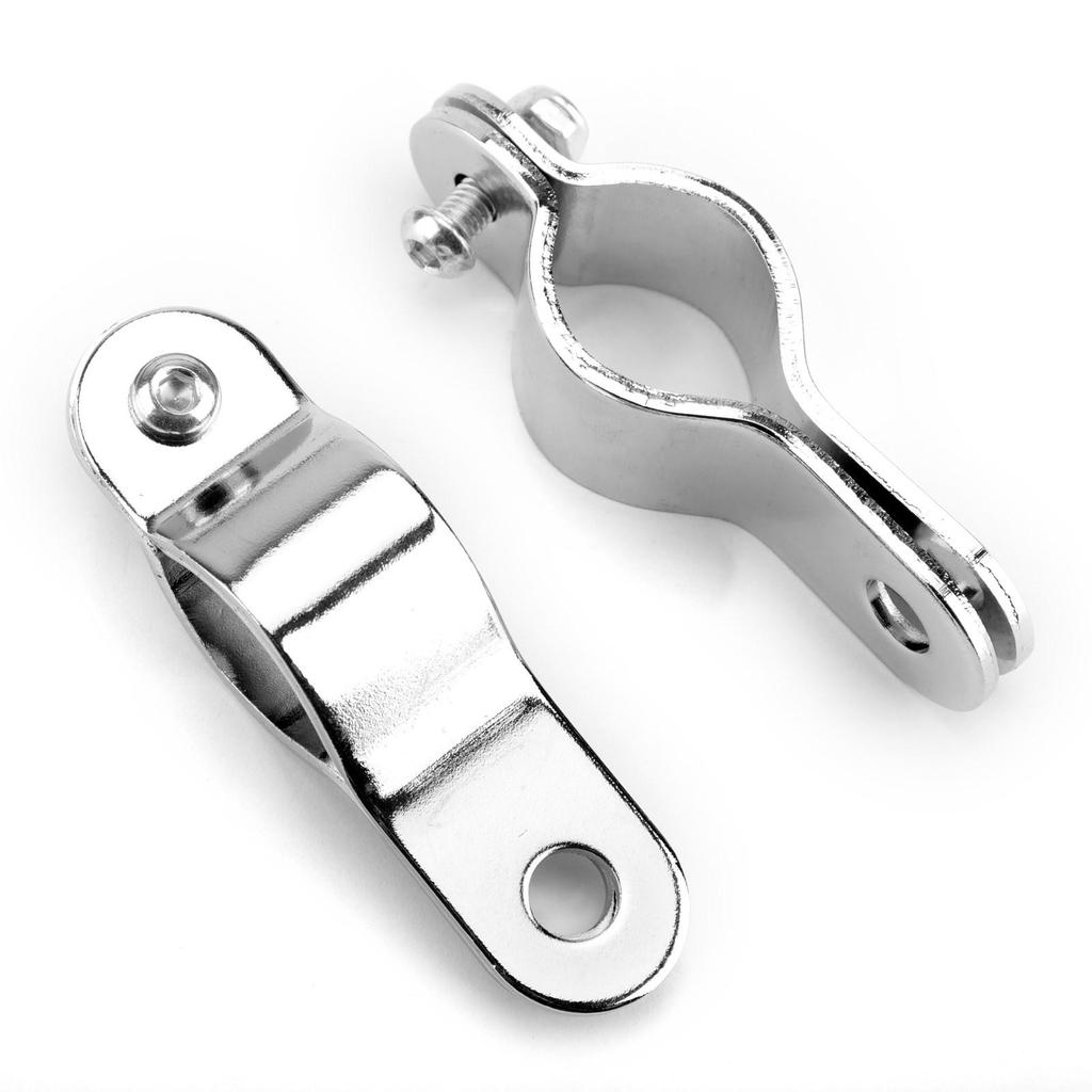 30-35mm Chrome Adjustable Motorcycle Bull Bar Light Foglight Mount Bracket Clamp