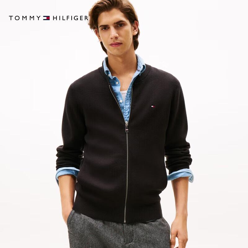 Tommy Hilfiger Men's Wool-Blend Baseball Collar Cardigan