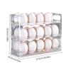 Stackable Egg Holders for Refrigerator,Clear 3x10 Egg Tray Storage Box Dispenser