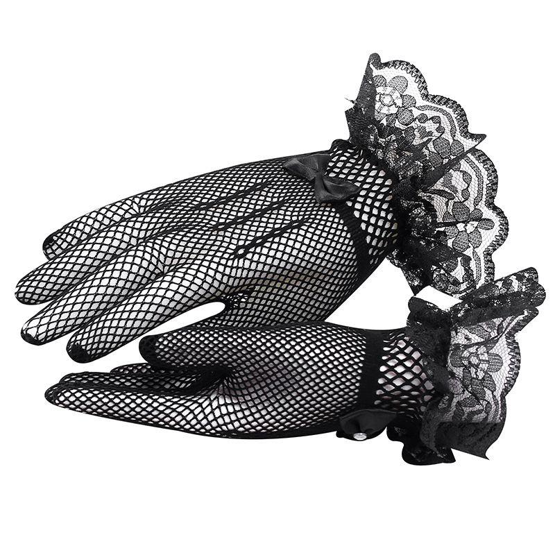 

Summer Gloves Banquet Weddings Party Annual Meeting French Lace Women s Sun Protection Wine Party Party Performance Thin Black Hollow One size