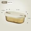 Microwave Glass Lunch Box For Office Workers Separated Heat-Resistant Lunch Box Bowl Sealed And Kept Fresh With Lid