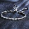 Luxury Cubic Zircon Single Row Pull Slider Bracelet Women Adjustable Bangle