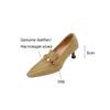 Fashion NEW Spring Women Shoes Pointed Toe Thin Heel Women Pumps Genuine Leather High Heel Retro Women's Stiletto Heels Zapatos De Mujer
