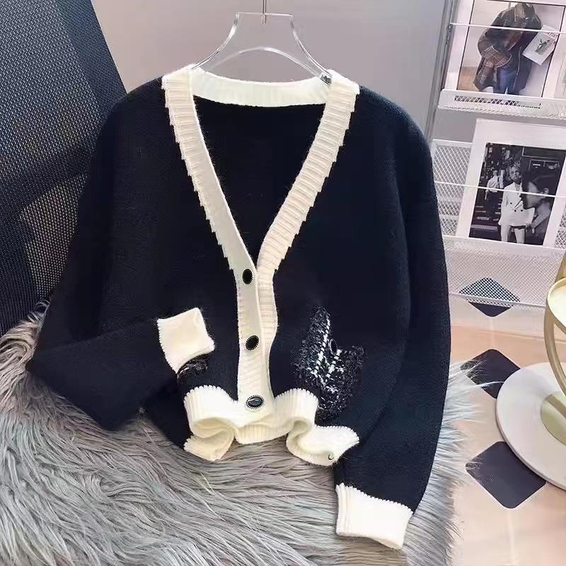 

Осенне-зимний повседневный кардиган с длинным рукавом, свитер для женщин, модная куртка с V-образным вырезом, элегантные вязаные кардиганы для женщин, облегающий винтажный женский трикотаж 24793 One Size чёрный