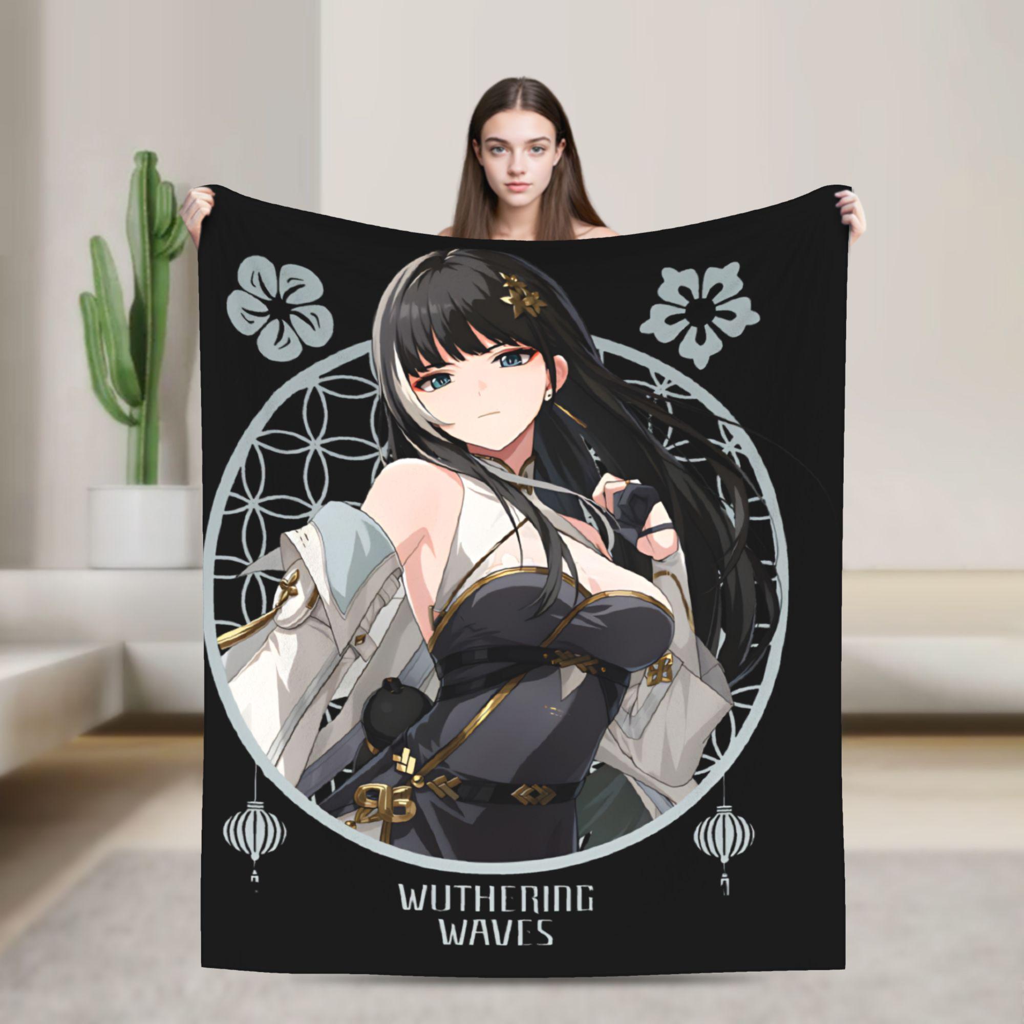 

Soft Warm Blankets Travel Iuno Wuthering Waves Game Throw Blanket Flannel Bedspread For Living Room Novelty Sofa Bed Cover 75x90cm