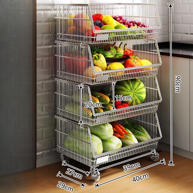 Multi-Layer Floor-Standing Kitchen Storage Rack