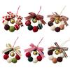 Small Wool Ball Holiday Hanging Craft Feature Soft Felt And Sparkling Bells Christmas Decorative Accent