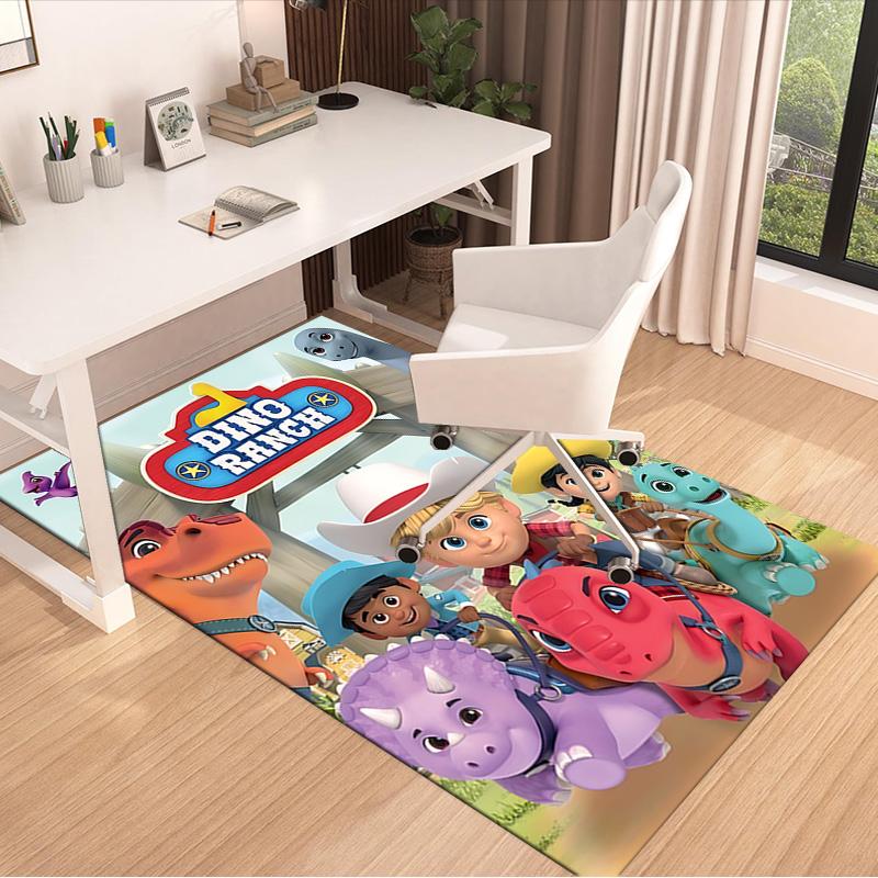 Dino Ranch Adventure Carpet For Playroom Bedroom Living Room Sofa Home Decor Kids Game Area Rug Nonslip Floor Mat