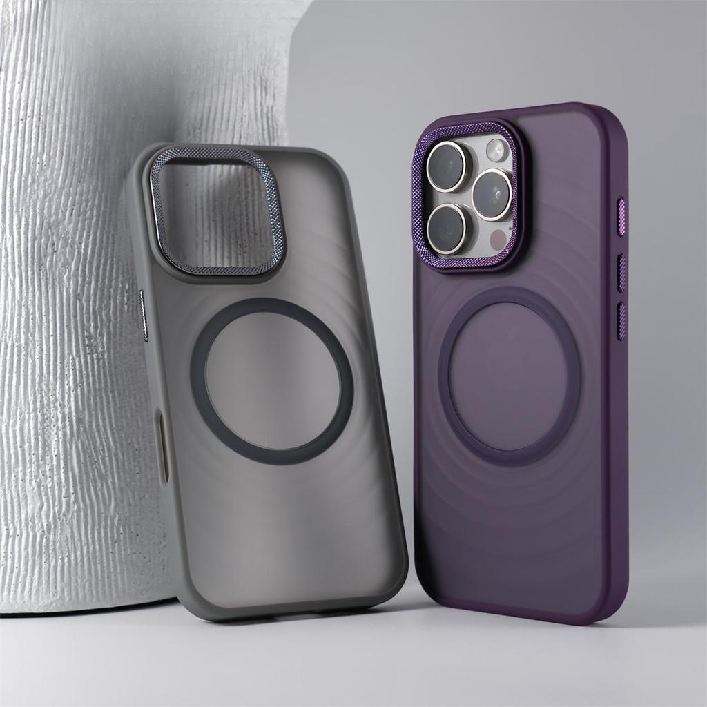 Applicable To Apple 17 Wave Pattern Magnetic Suction Phone Case IPhone 16 Promax Drill Pattern Lens Protective Case 15