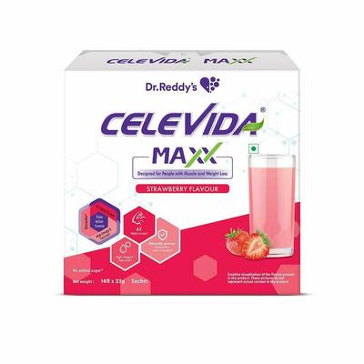 Celevida Max Muscle Health and Immunity- Strawberry Flavour(14x 33g