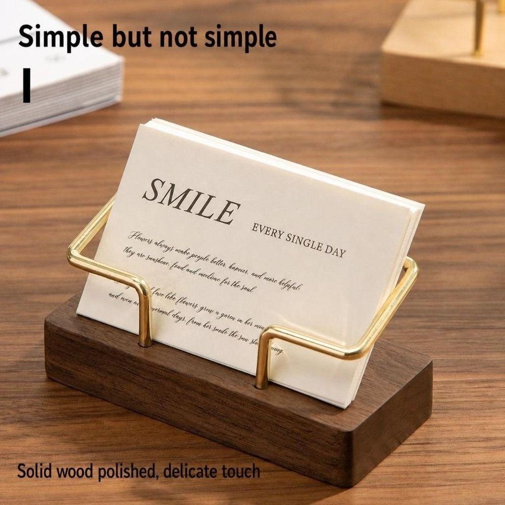 Metal Wood Combined Name Card Stand Multiple Styles Desktop Card Holder  Office
