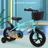 12 Inch Kids Bike Stable Riding High Carbon Steel Frame Baby Bicycle with Training Wheels for 2‑6 Years Old Children Green