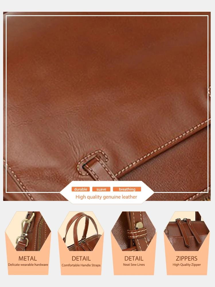 Zency Echtleder Vintage Designer Handtasche für Damen