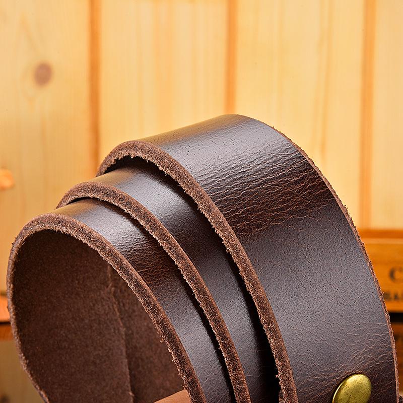 Headless Belt Men'S Genuine Leather Pure Cowhide Belt Strip, First Layer Cowhide Edged Belt, Belt Body Does Not Take The Lead Belt Strip