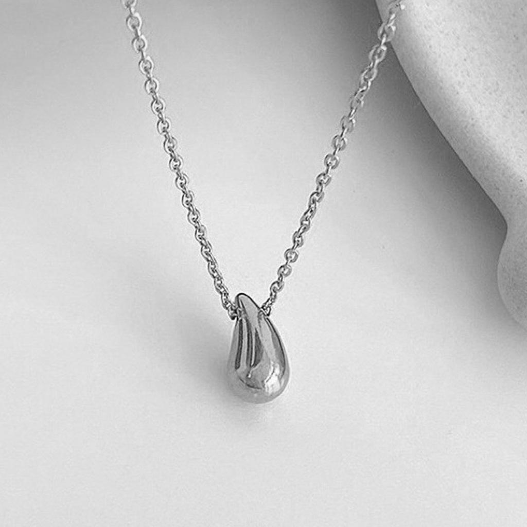 Women Necklace Gold or Silver Plated Waterdrop Pendant Jewelry Gift for Girls and Ladies 40+5cm Chain Length