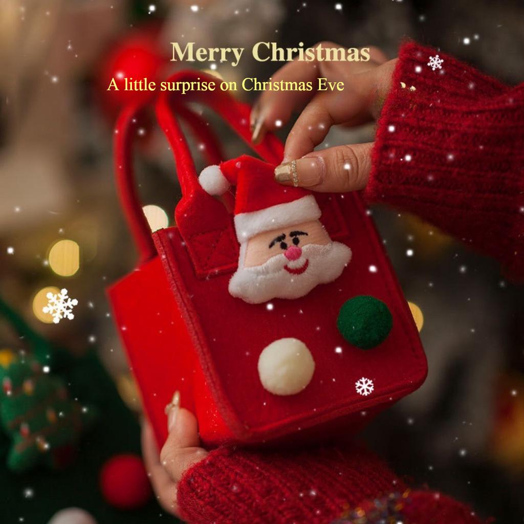 Mini Christmas Gifts Bag Fruit Tote 10cm Bag Gift For Home Decor Candy Box Gift Children Felt Wrapped Christmas Eve Supplies