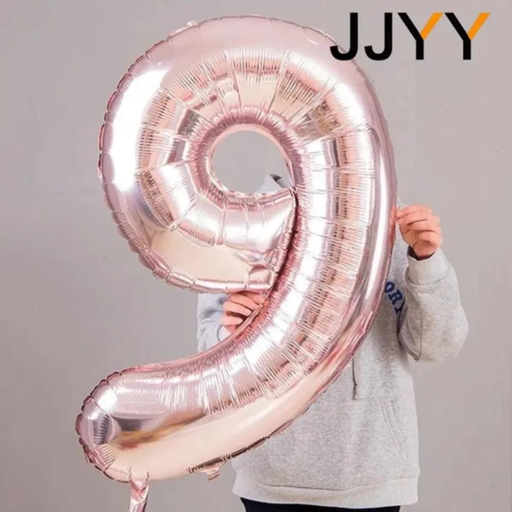 Foil Number Balloons Party Decorations for Birthday Wedding Baby Shower Festive Supplies Air Inflation Balloons