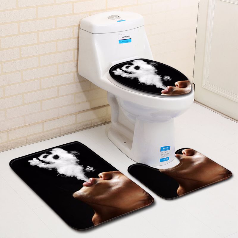 3D Personalized Bathroom Toilet Three-Piece Floor Mat Doormat Bathroom Carpet