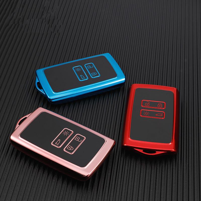 NEW TPU Car Key Case Full Cover for Renault Koleos Kadjar Megane Talisman Captur Espace Clio 2016-2019 4 Button Accessories