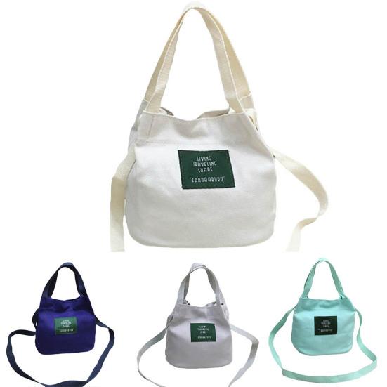 Einfarbige, lässige Damen-Segeltuch-Umhängetasche im Freien