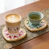 Yousheng 1 Set DIY Mosaic Tile Coaster Set Mixed Color Mosaic Kit with Wooden Coaster Kids Adults Handmade Mosaic Crafts Coaster with Accessories