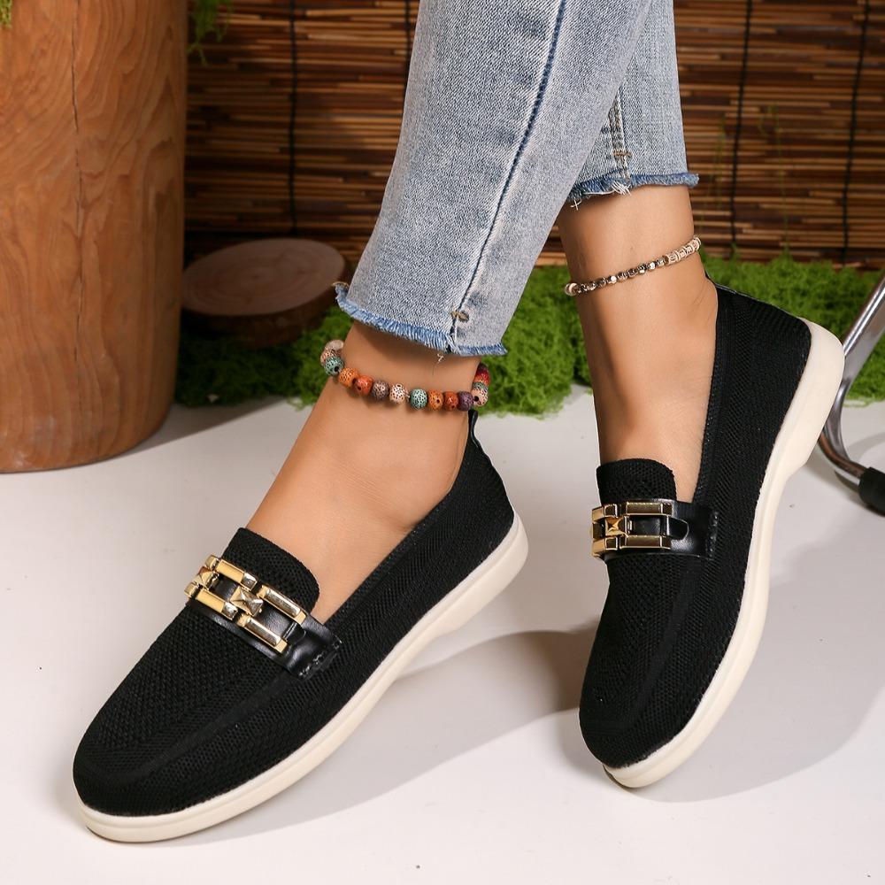 Women Flats Solid Soft Color Mesh Loafers Bottom Knit Ballet Flat Shoes for Women Casual Slip on Sneakers Women Zapatos De Mujer
