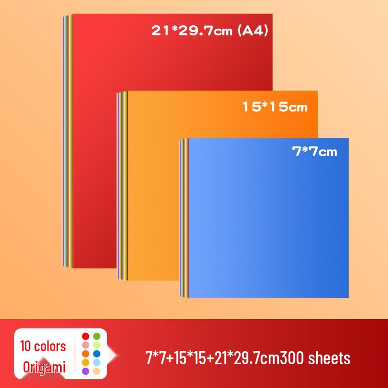 Kids' Colored Origami Paper – A4 Cardstock for Crafts & School Projects