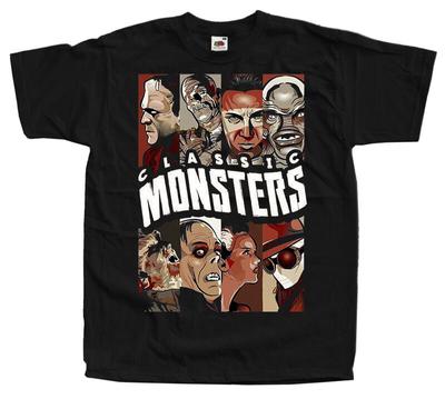 Classic Monsters V3 Movie Poster Black Unisex T-Shirt