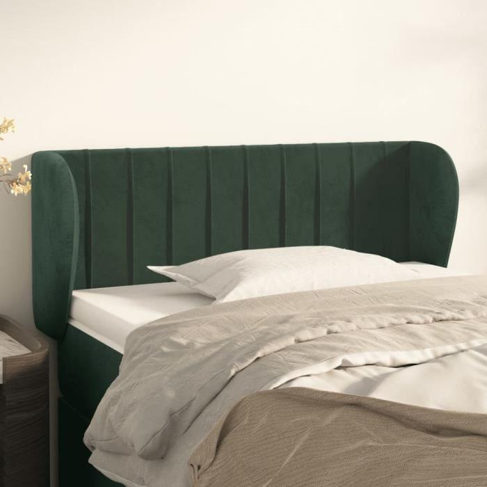 VidaXL Tête de lit avec oreilles Vert foncé 103x23x78-88 cm Velours3117427