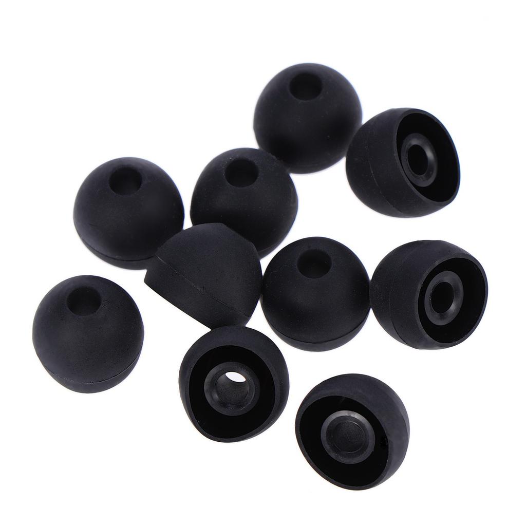 10pcs 13MM Replacement Earbuds Silicone Earphone Tips Noise Cancelling Earbud Caps (Black)