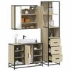 VidaXL 3-piece Bathroom Furniture Set Sonoma Oak, Storage Cabinet, Bathroom Cabinet, Vanity Unit 3301151