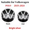 T24Volkswagen Polo Car Logo Emblem Badge Sticker for 2019-2024 Models Front Grille & Rear Trunk Auto Exterior Decoration
