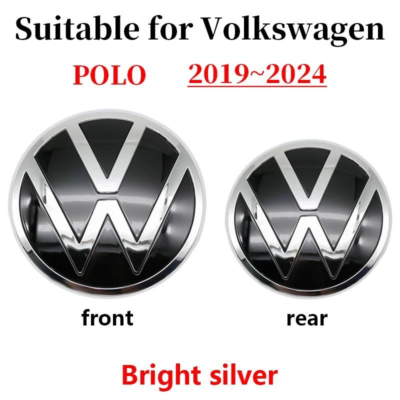 T24Volkswagen Polo Car Logo Emblem Badge Sticker for 2019-2024 Models Front Grille & Rear Trunk Auto Exterior Decoration