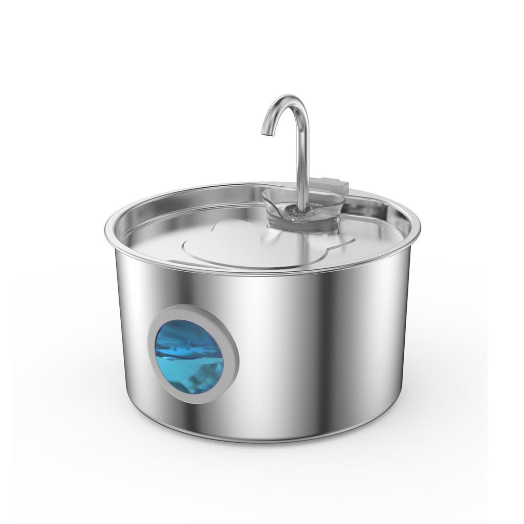2.2L Stainless Steel Cat Water Fountain with Silent Pump