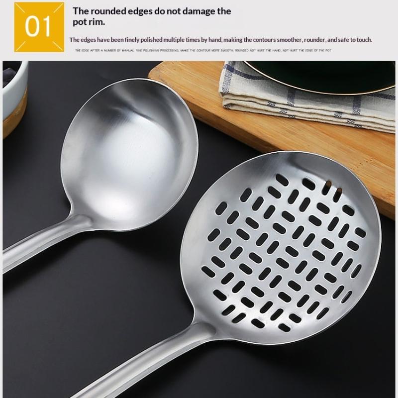 Durable Stainless Steel Frying Spatula Ladle Slotted Spoon Spatula Long Handle Kitchen Gadgets Kitchen Cooking Utensil