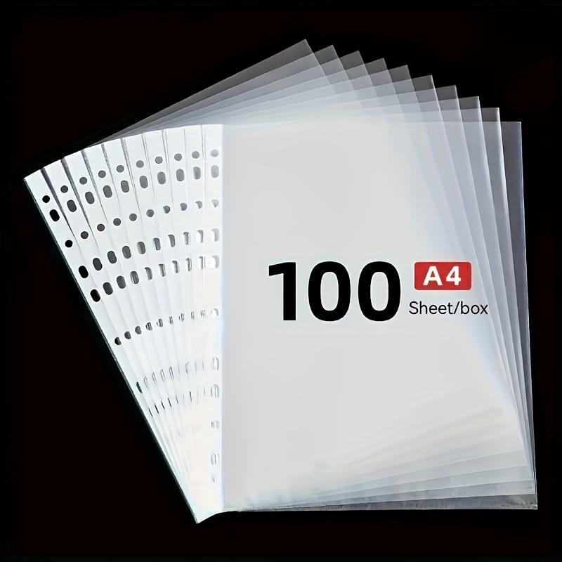100 Stuks A4 Transparant 11-Gats Geperforeerde Bladbeschermers PP Documenthoezen voor Ordners Kantoor School Papier Opbergorganizer