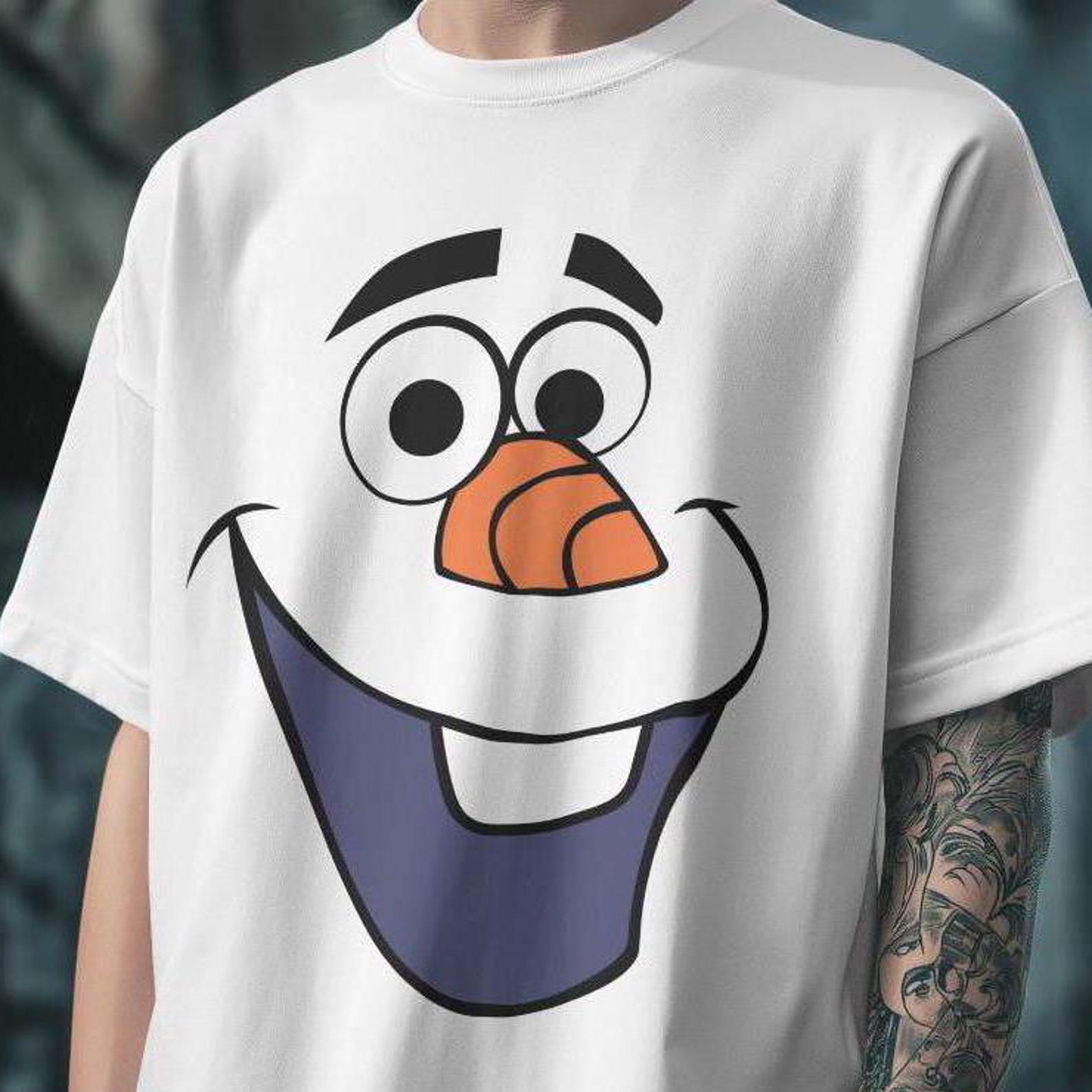 Frozen Olaf Face Shirt, Disney Cartoon Tee, Unisex Fit 4XL