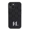 Karl Lagerfeld Klhcp15Spklpklk Iphone 15 / 14 / 13 6.1 Czarny/Black Hardcase Skóra Monogram Hot Stamp Metalowe Logo