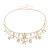 Bohemia Sexy Double Layer Starfish Scallop Shell Waist Belly Chain For Women Fashion Imitation Pearl Conch Body Chain Jewelry