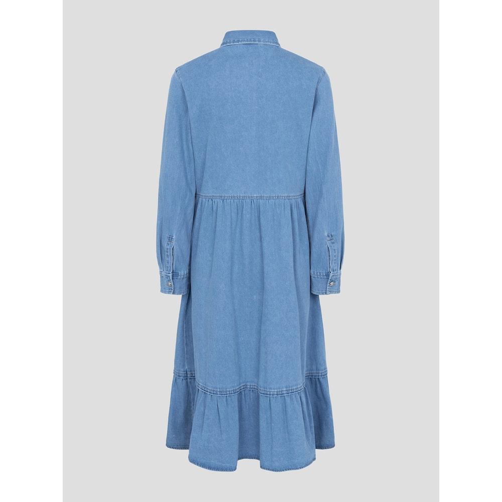 Binpolleidiseu [Reedition] Hedge Denim Volume Sleeve Dress Blue (Bf5271S01P)