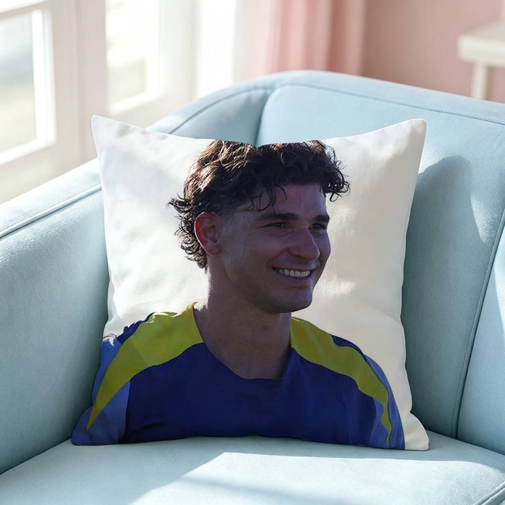 Football Star Julian Alvarez Pillow Case Square DoubleSided Sofa Cushion Cover Bedroom Bedside Pillow