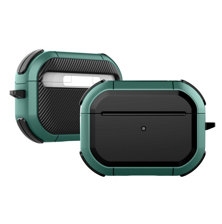 

Противоударный чехол для Apple AirPods Pro 2 1 Мягкий силиконовый чехол с металлическим крючком для наушников Bluetooth для AirPods 4 3 2 1 Airpods 4 зелёный