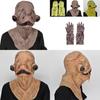 Halloweenská strašidelná maska zelené ryby s drápy pro cosplay a kostýmové večírky