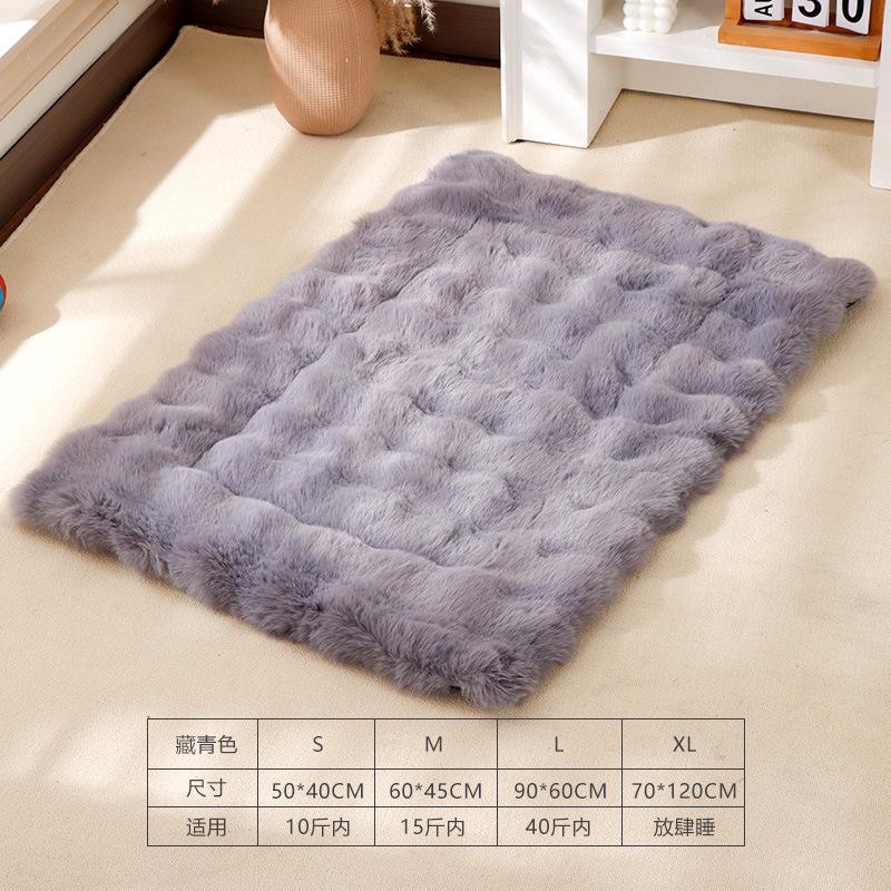 Plush Bubble Fleece Pet Mat Winter Warm Pet Cotton Pad Non-Slip Cats Mat Dogs Soft Comfortable Solid Color Dogs Mat Pet Supplies