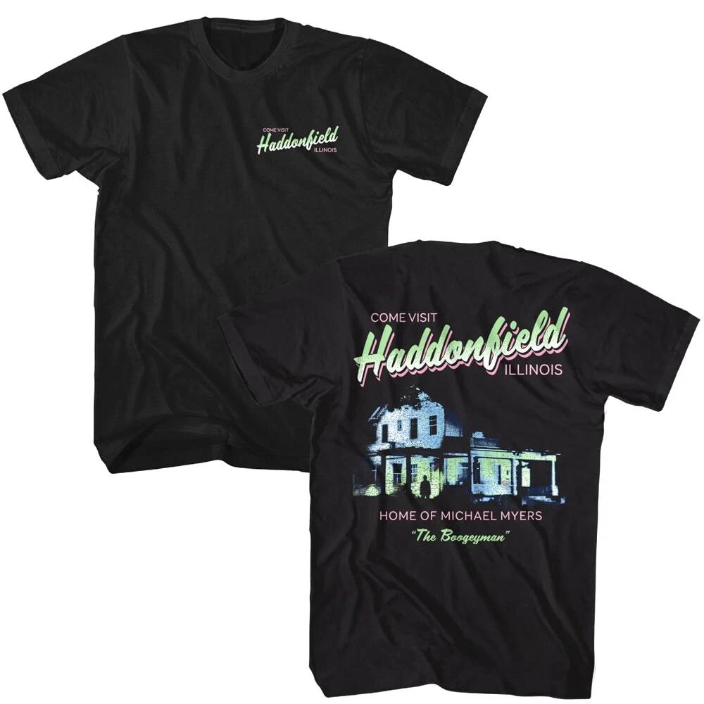 Halloween Visit Haddonfield Illinois Men s T Shirt Home of Michael Myers Scary XL