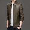 Herren Freizeit Revers Kunstlederjacke