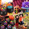 3/9Pcs Halloween Candy Bowls Witch Cauldron Treat Bowls with Iron Rack Candy Bucket Decoration Halloween Party Supplies