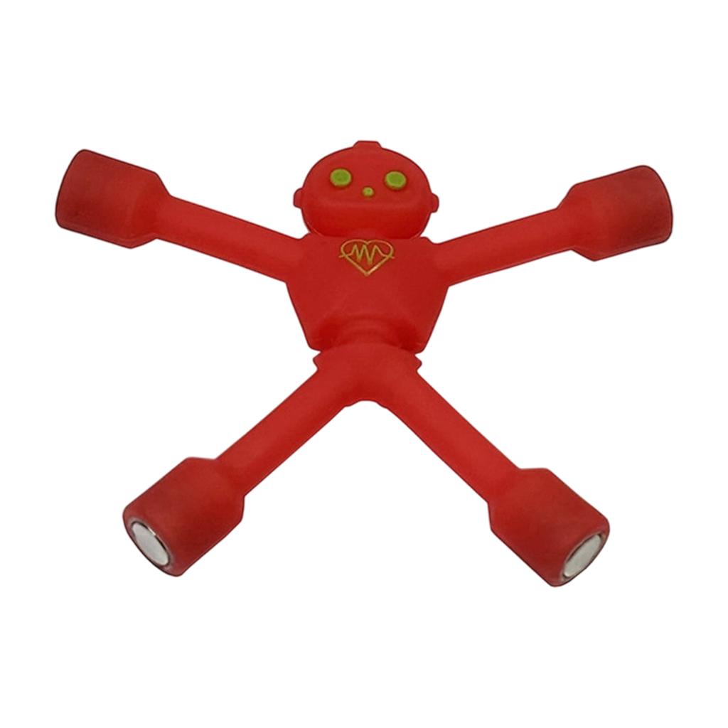 Silicone Magnetic Figure Flexible Robot Shape Strong Magnets for Refrigerator Whiteboard Office Use and Home Organization