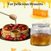 Honey Container Honey Pot Sealed Glass Honey Jar with Dip Stick and Wooden Lid Mason Jar for Household Kitchen